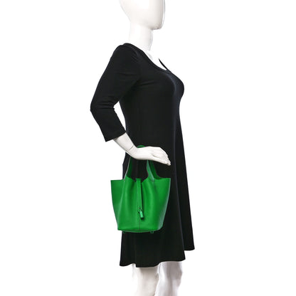 Hermes Taurillon Clemence Monochrome Picotin Lock 18 PM Bambou 2 of 10