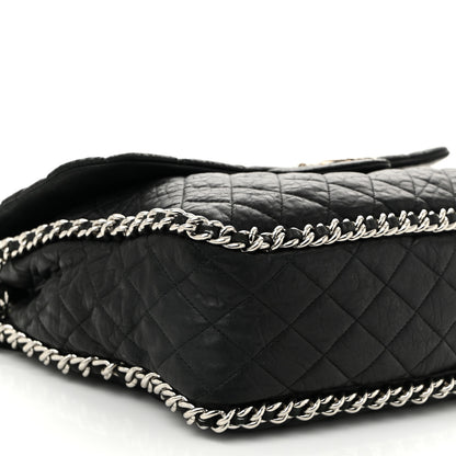 Chanel Washed Lambskin Quilted Maxi Chain Around Flap Black 9 of 11