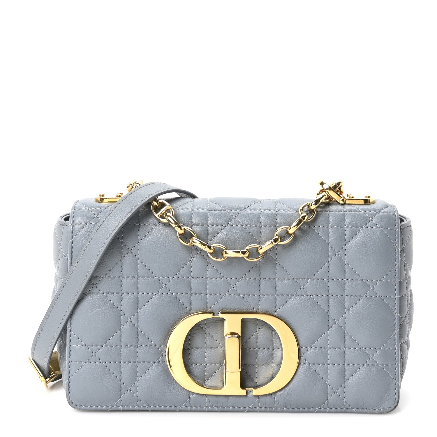 Christian Dior Calfskin Cannage Small Caro Bag Cloud Blue 1 of 11