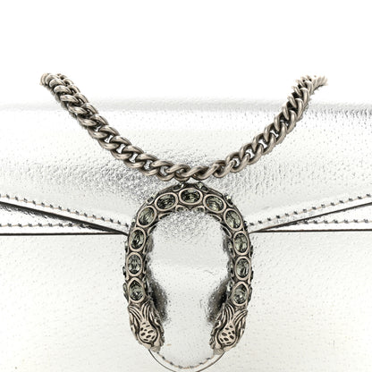 Gucci Metallic Calfskin Super Mini Dionysus Shoulder Bag Silver 7 of 10