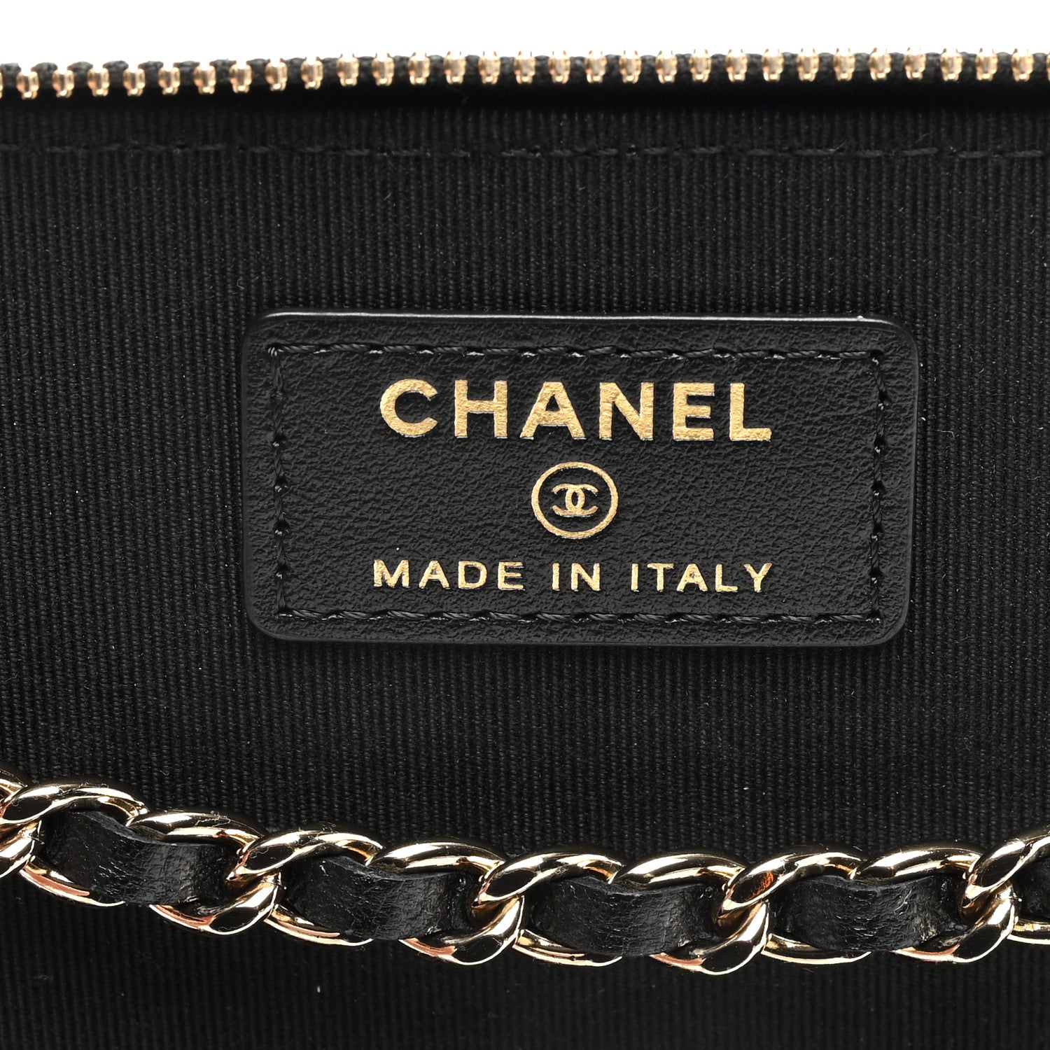 Chanel Lambskin Camellia Embossed Small Vanity Case With Chain Black 6 of 10