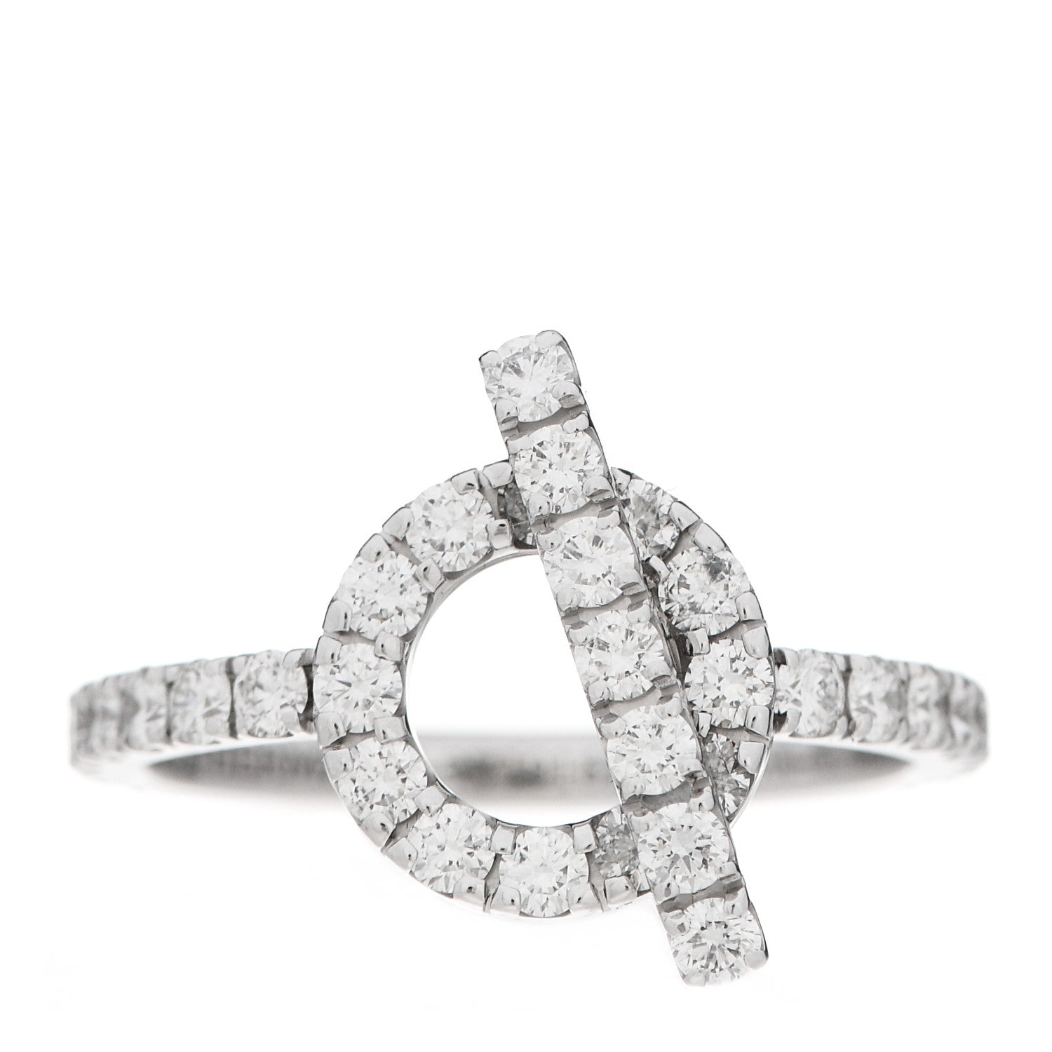Hermes 18K White Gold Diamond Finesse Ring 54 6.75 1 of 6