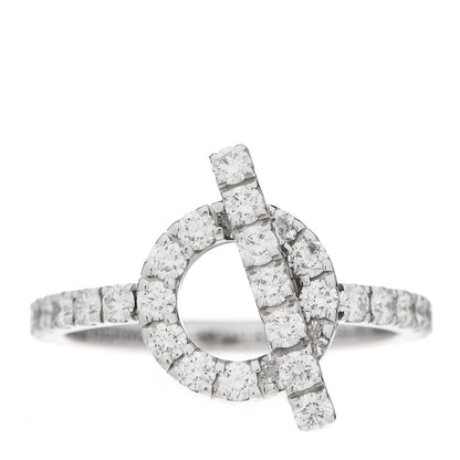 Hermes 18K White Gold Diamond Finesse Ring 54 6.75 1 of 6