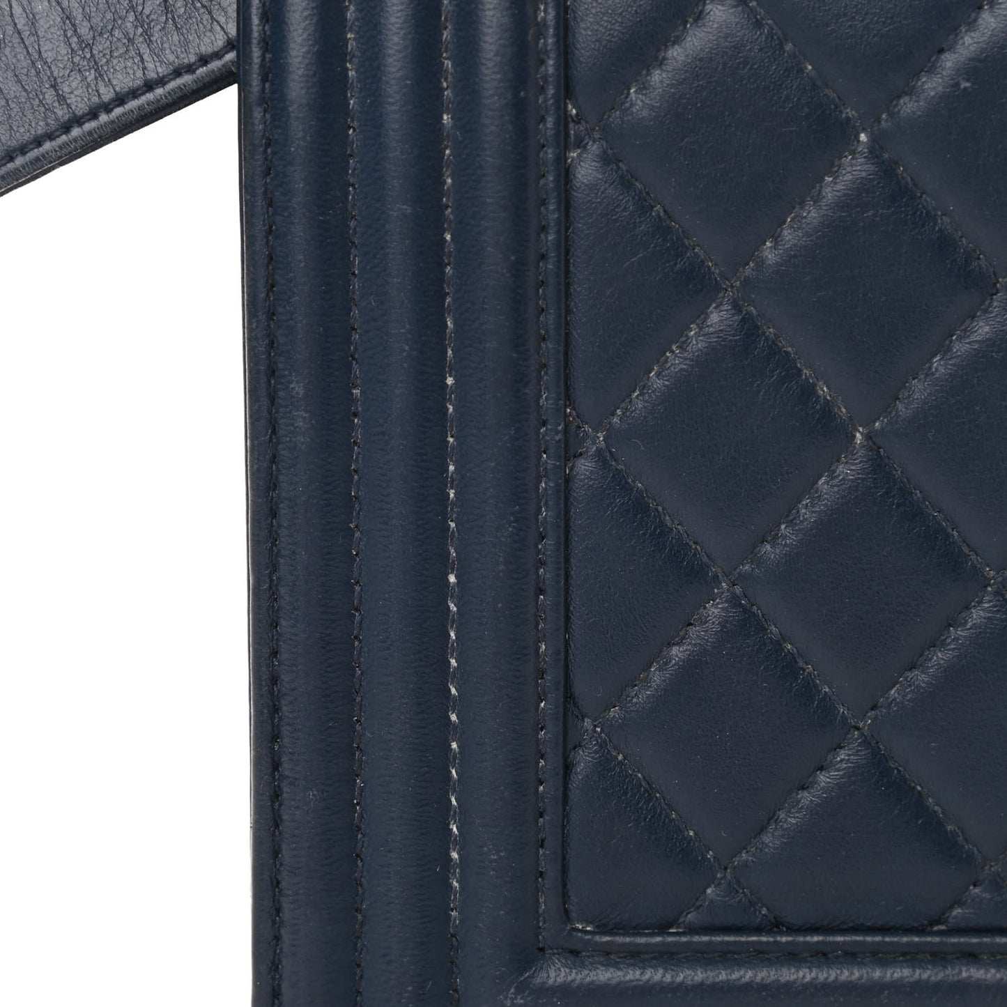 Lambskin Quilted Medium Boy Flap Blue