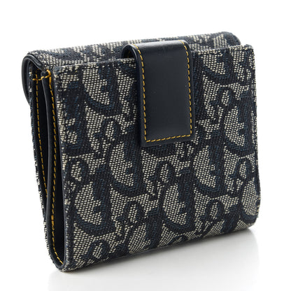 Christian Dior Monogram Compact Saddle Wallet Blue 3 of 11