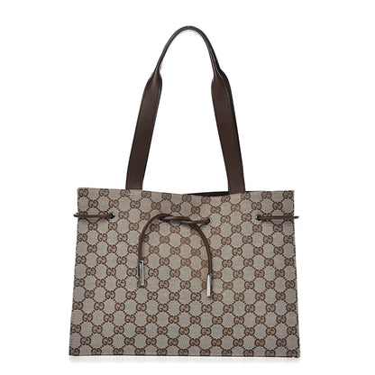Gucci Monogram Drawstring Bag Brown 1 of 14