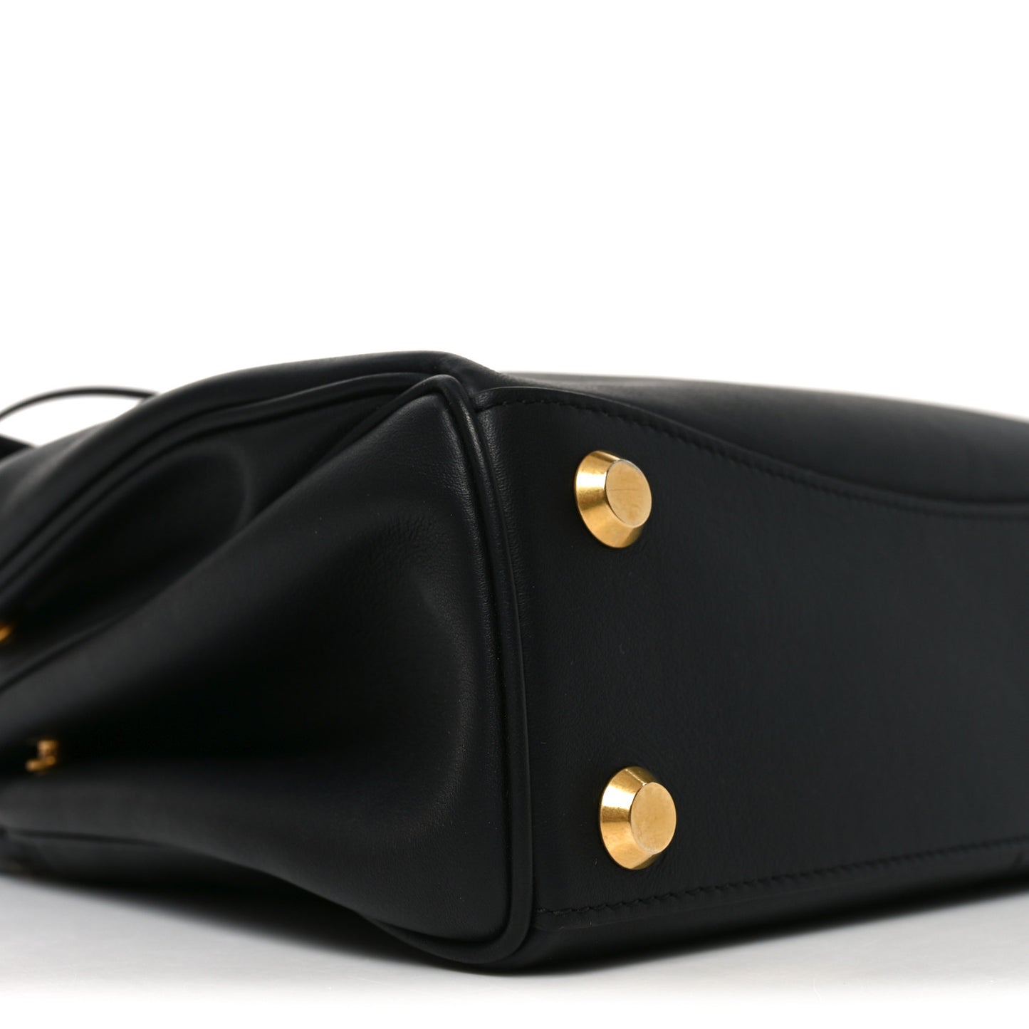 Natural Smooth Calfskin Small Rodeo Top Handle Handbag Black