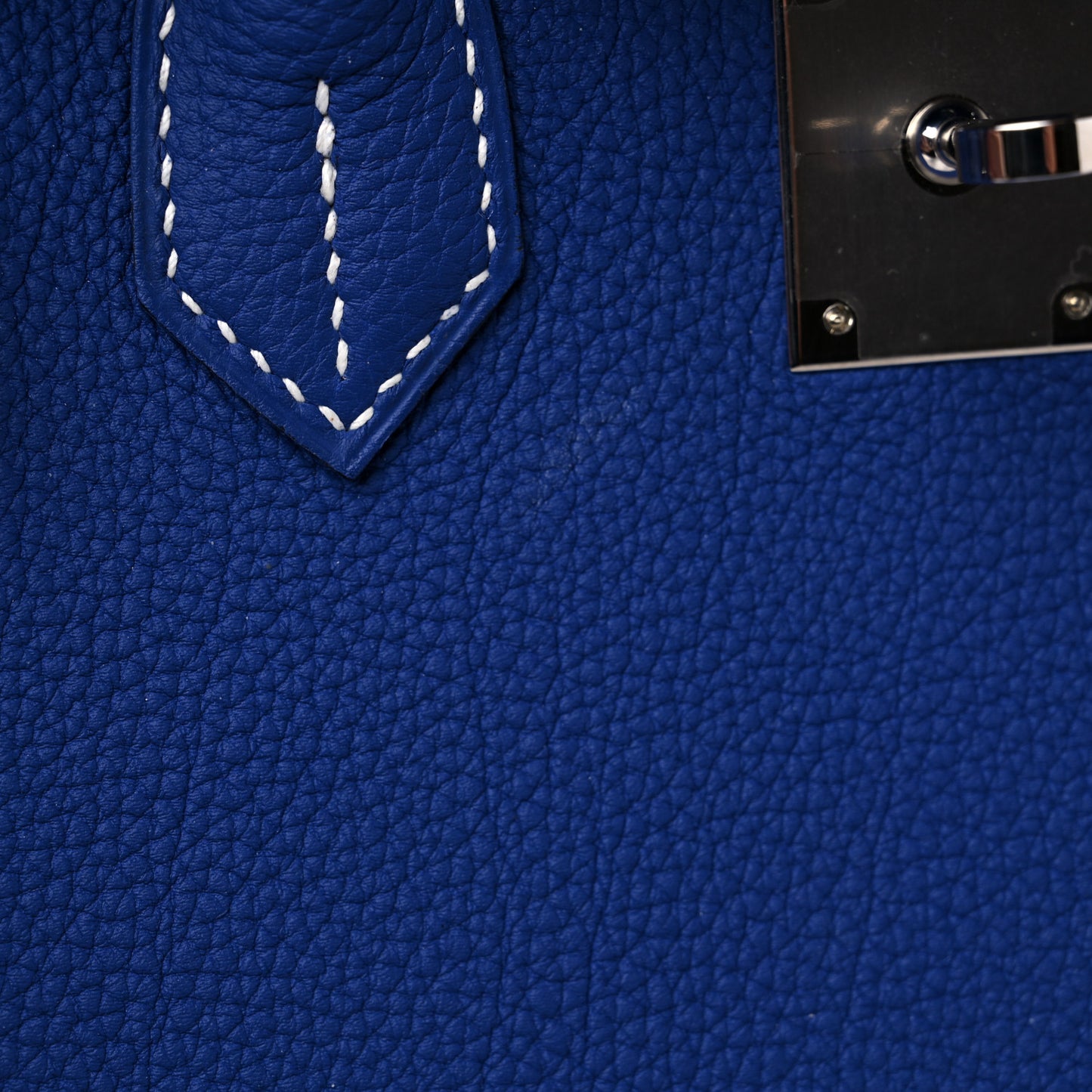 Togo Bi-Color Horseshoe Birkin 30 Bleu Electrique Craie