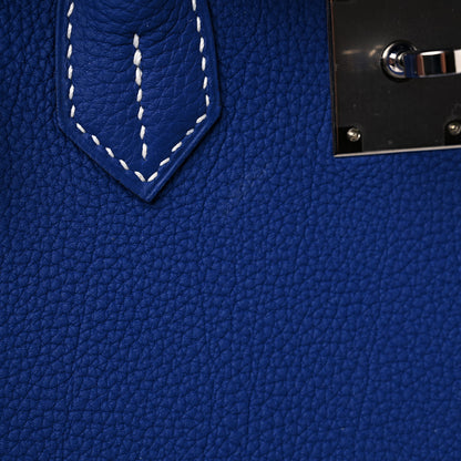 Hermes Togo Bi-Color Horseshoe Birkin 30 Bleu Electrique Craie 11 of 12