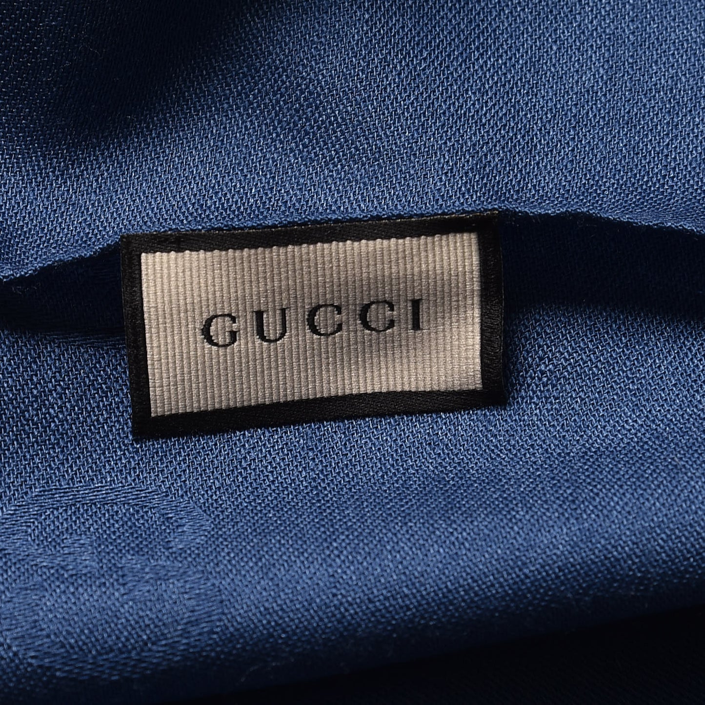 Wool Silk Jacquard Monogram Scarf Blue
