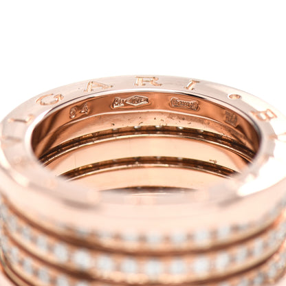 Bulgari 18K Rose Gold Diamond Pave B.Zero1 Four-Band Ring 54 6.75 5 of 6