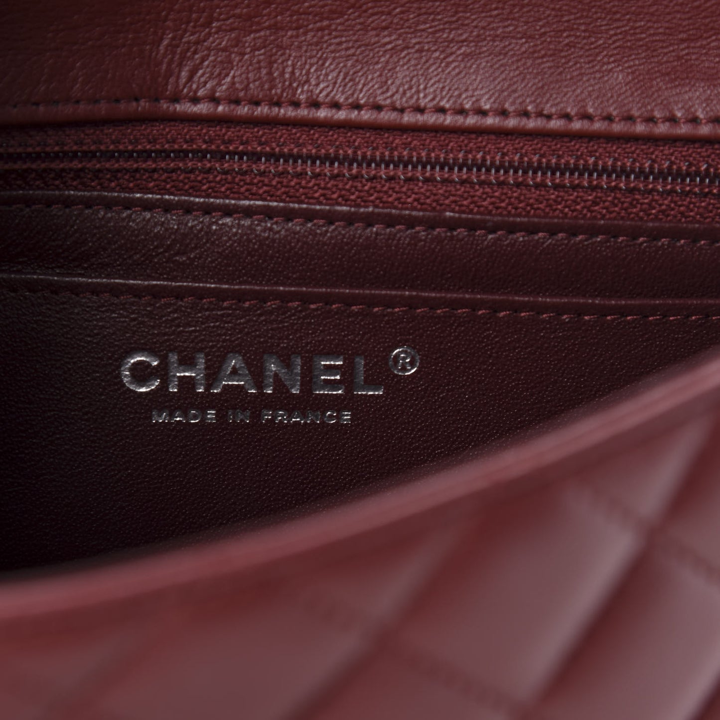 Lambskin Quilted Mini Square Flap Burgundy