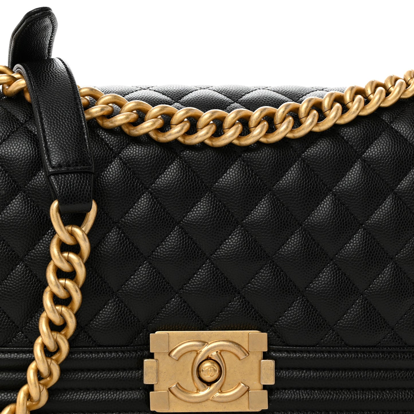 Caviar Quilted Medium Boy Flap Black