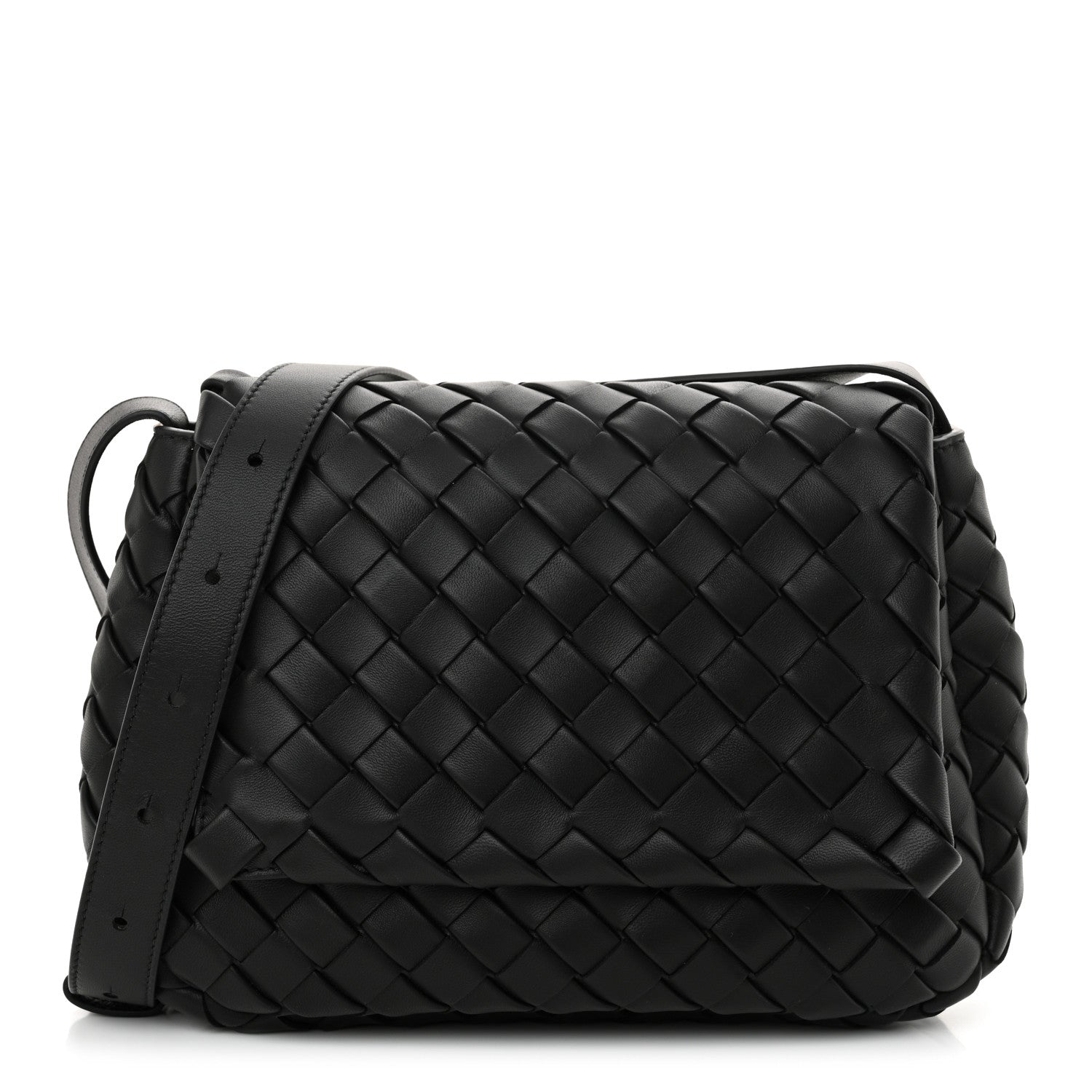 Bottega Veneta Nappa Intrecciato Small Cobble Messenger Bag Black 1 of 11