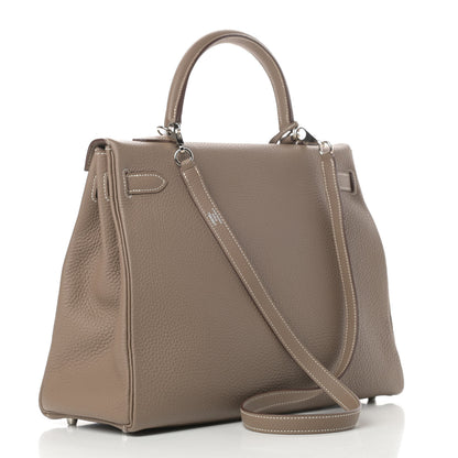 Hermes Togo Kelly Retourne 35 Etoupe 3 of 16