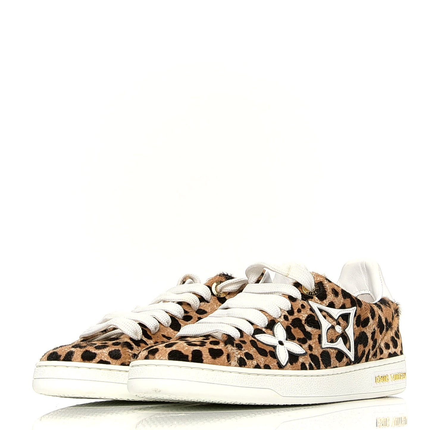 Calfskin Pony Hair Leopard Monogram Frontrow Sneakers 35.5
