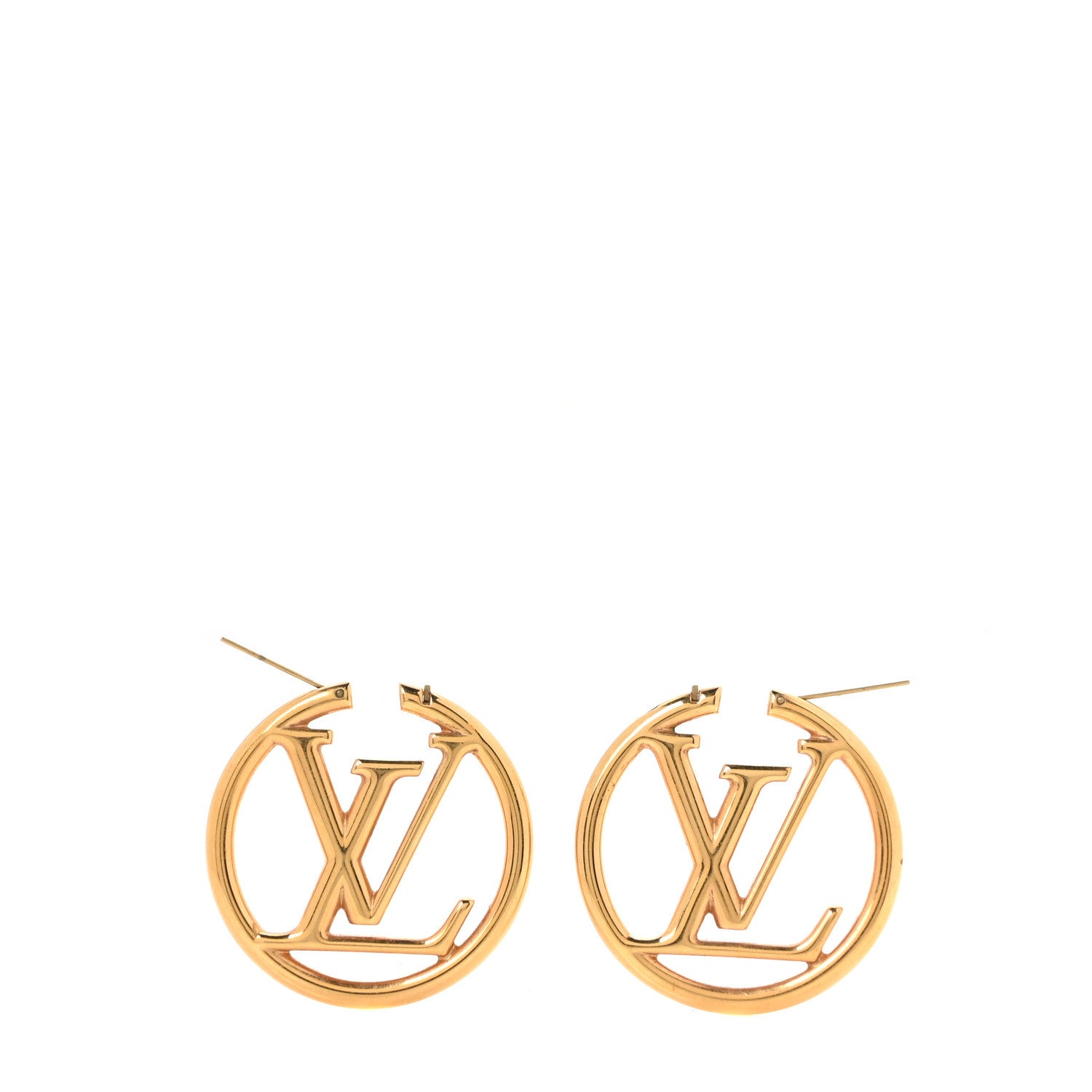 Louis Vuitton Metal Louise Hoop Earrings Gold 3 of 4
