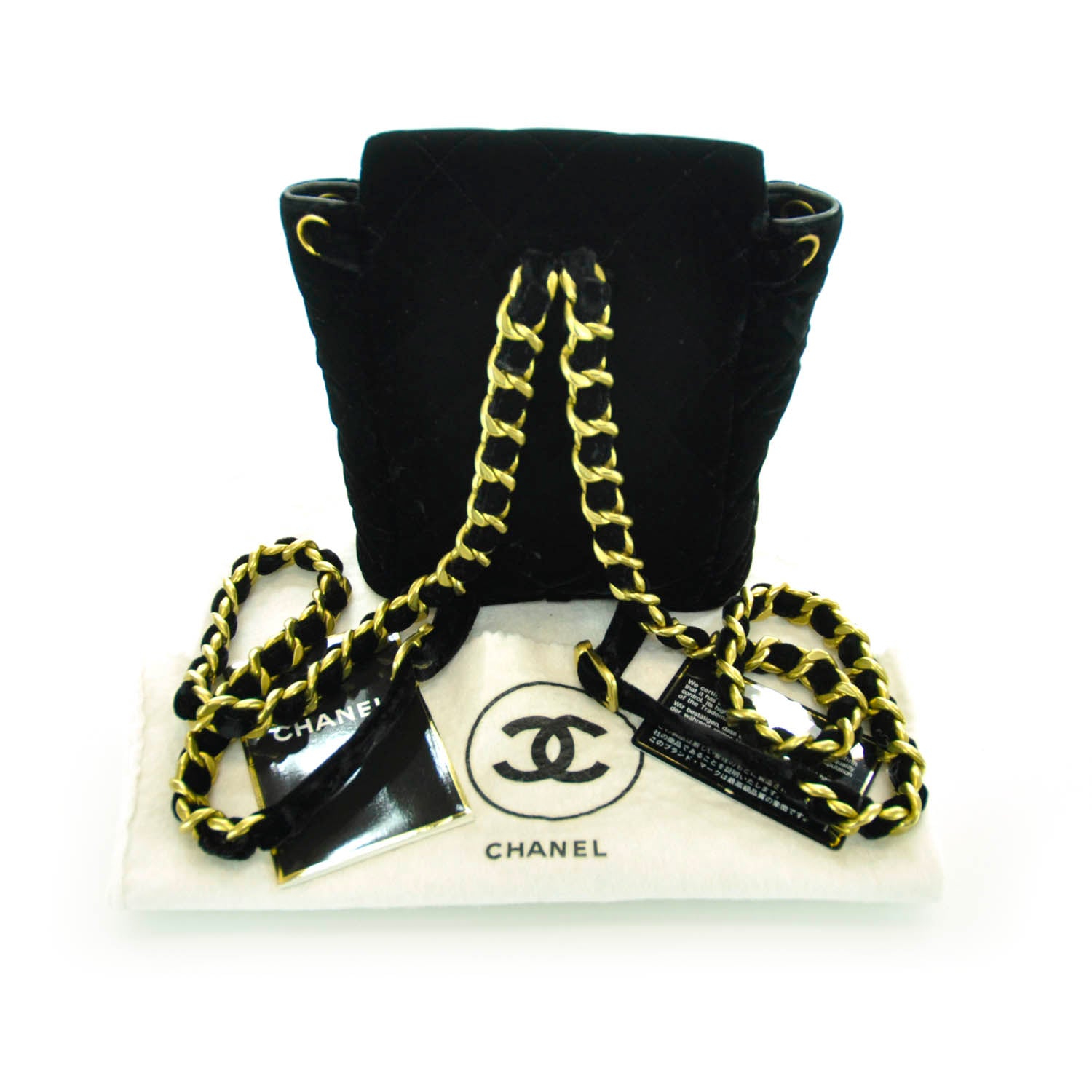 Chanel Velvet Quilted Small Backpack Black 3 of 12