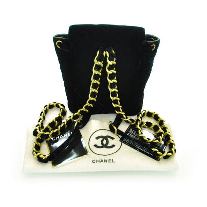 Chanel Velvet Quilted Small Backpack Black 3 of 12