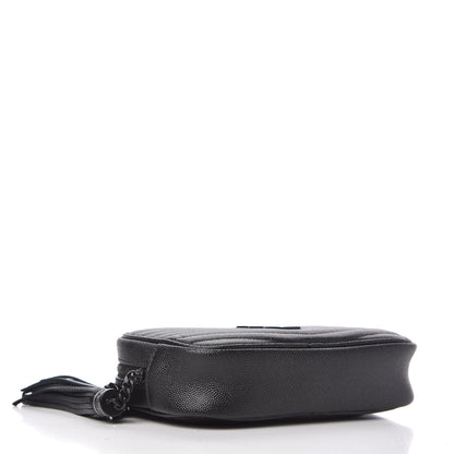 Saint Laurent Grain De Poudre Matelasse Monogram Mini Lou Camera Bag Black 4 of 10