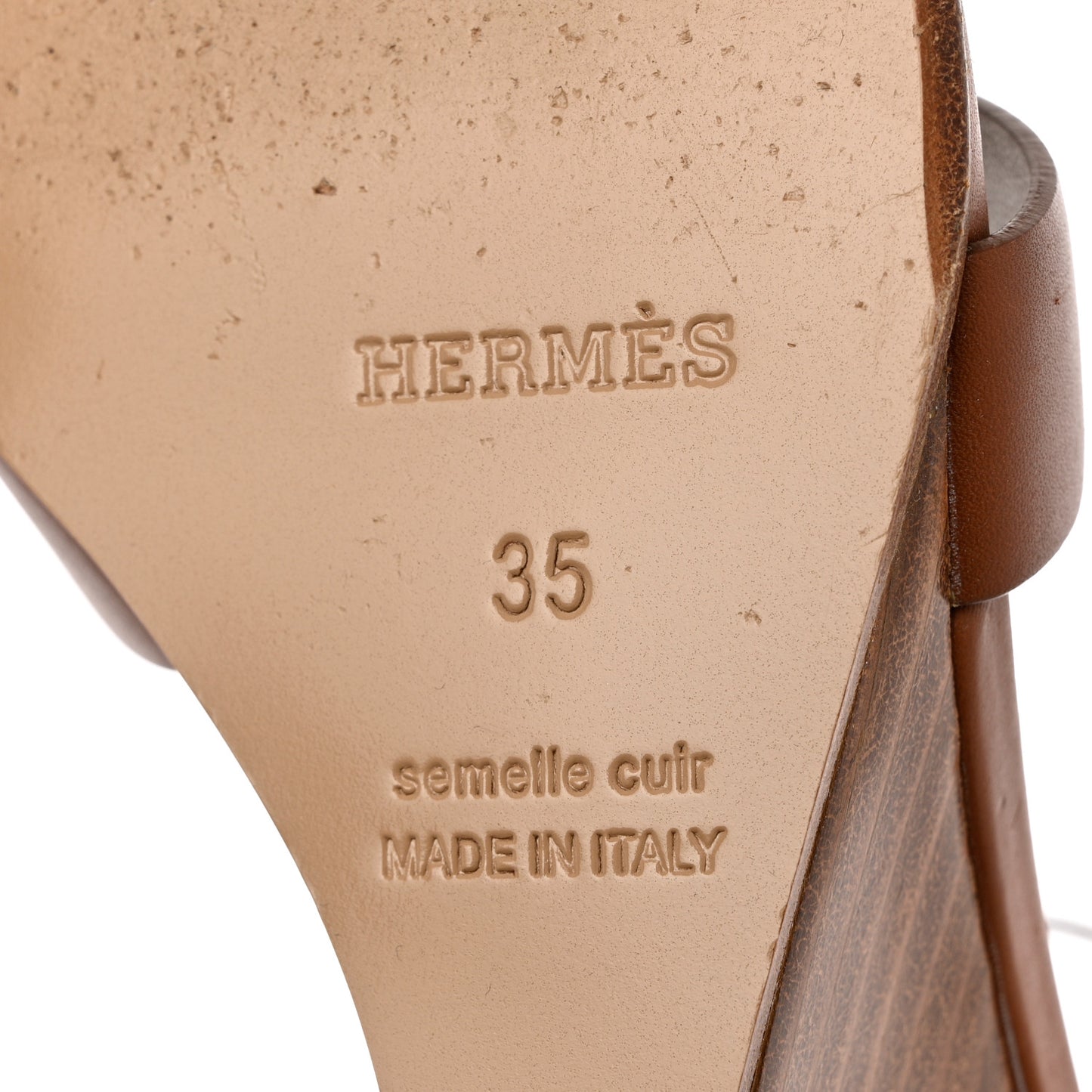 Calfskin Legend Wedge Sandals 35 Gold