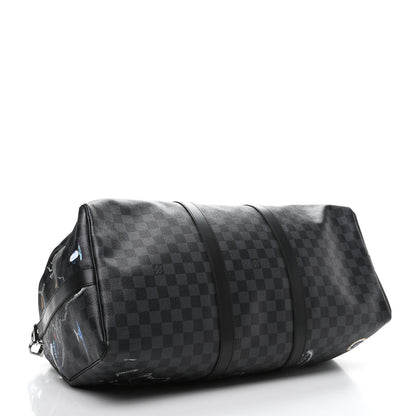 Louis Vuitton Damier Graphite World Map Keepall Bandouliere 50 3 of 7