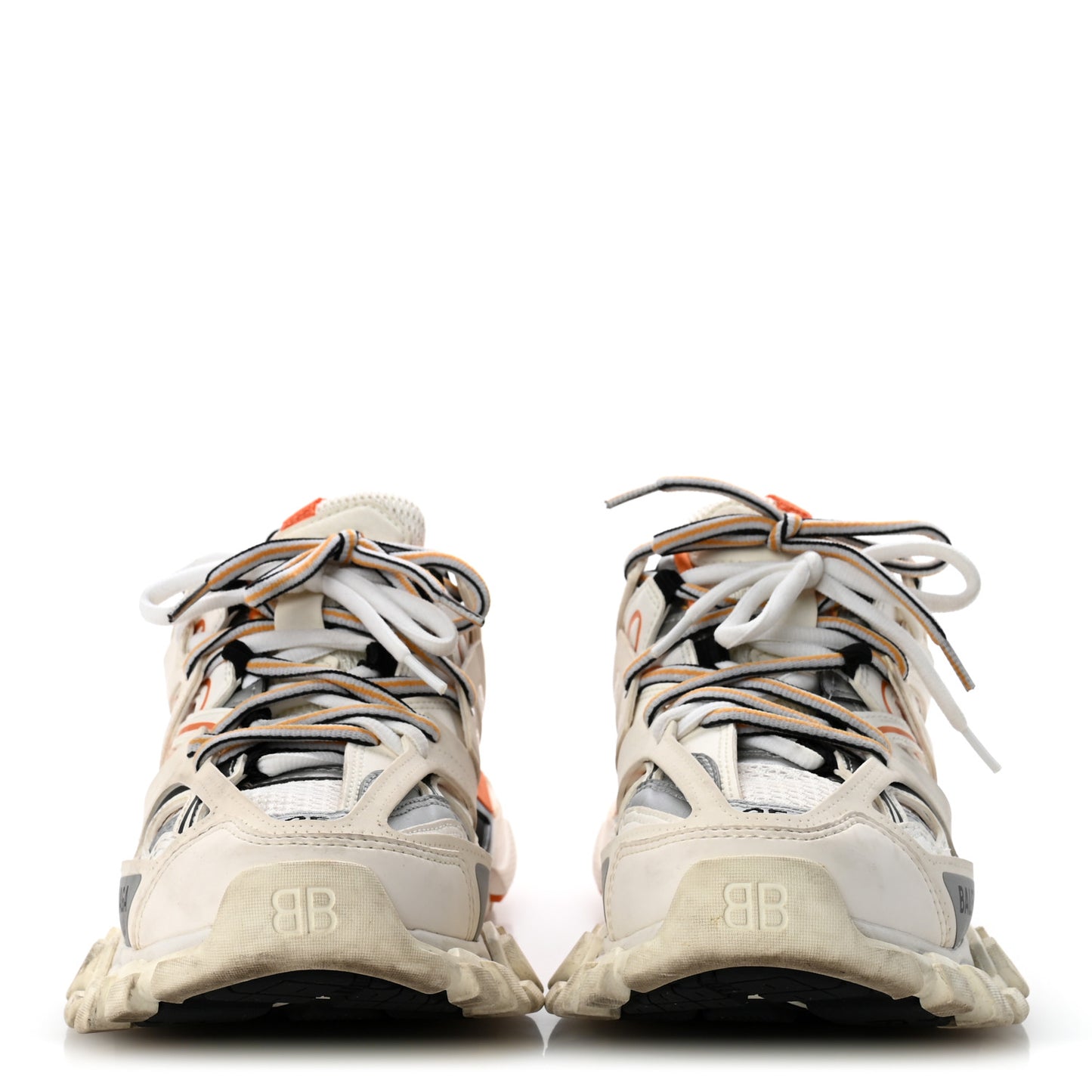 Rubber Mesh Fabric Monocolor Recycled Sole Womens Track Sneakers 35 White Orange