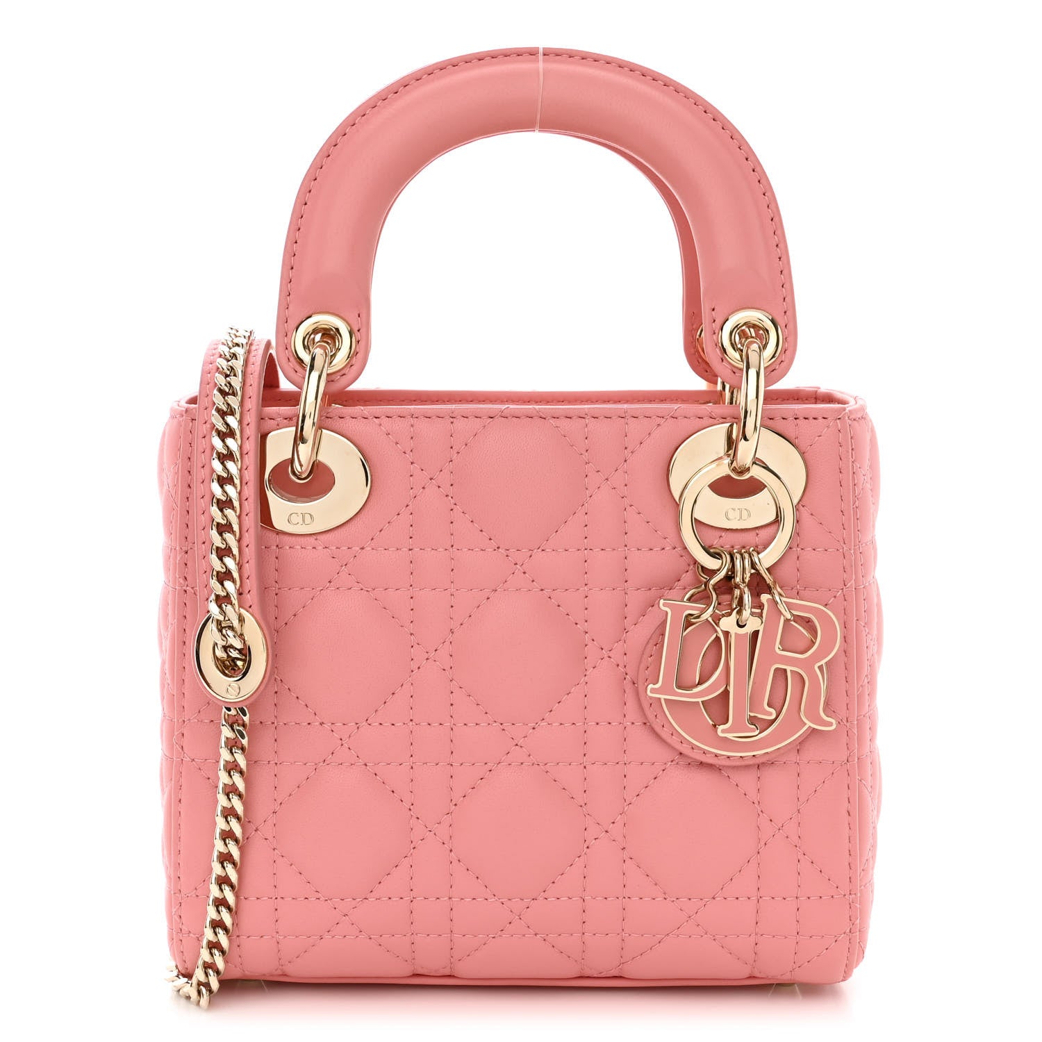Christian Dior Lambskin Cannage Mini Lady Dior Pink 1 of 12