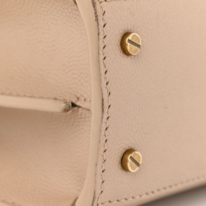 Saint Laurent Grain de Poudre Mini Classic Monogram Cassandra Top Handle Beige 10 of 11