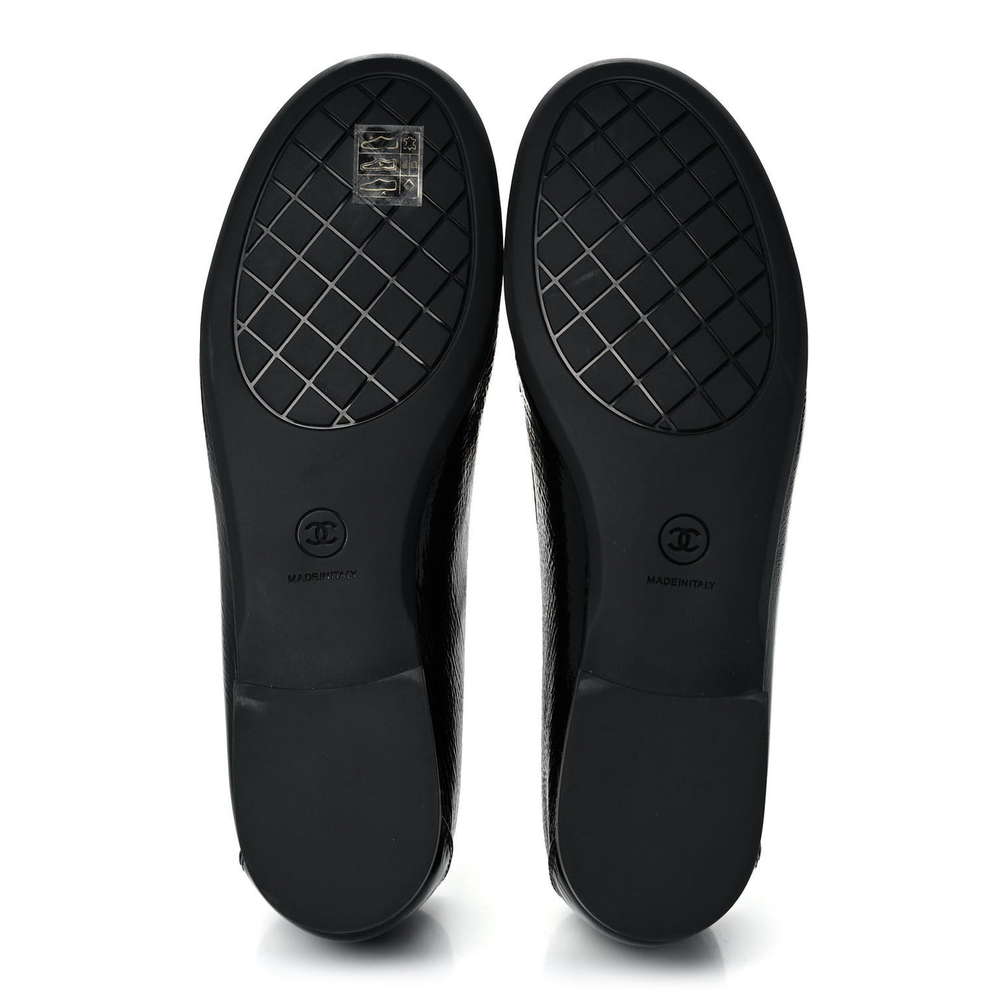 Crackled Patent Calfskin CC Mocassin Loafers 38.5 Black