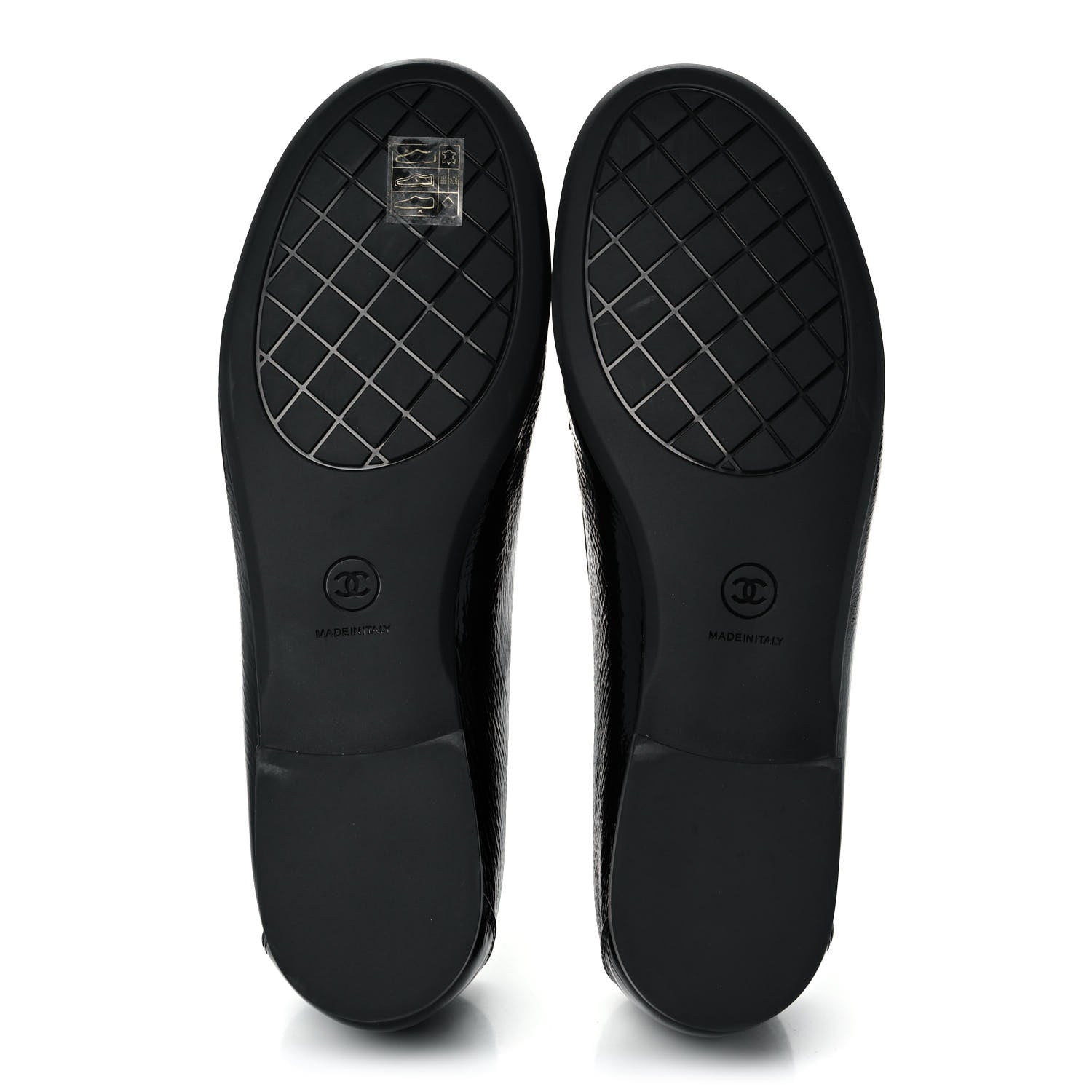 Chanel Crackled Patent Calfskin CC Mocassin Loafers 38.5 Black 5 of 9
