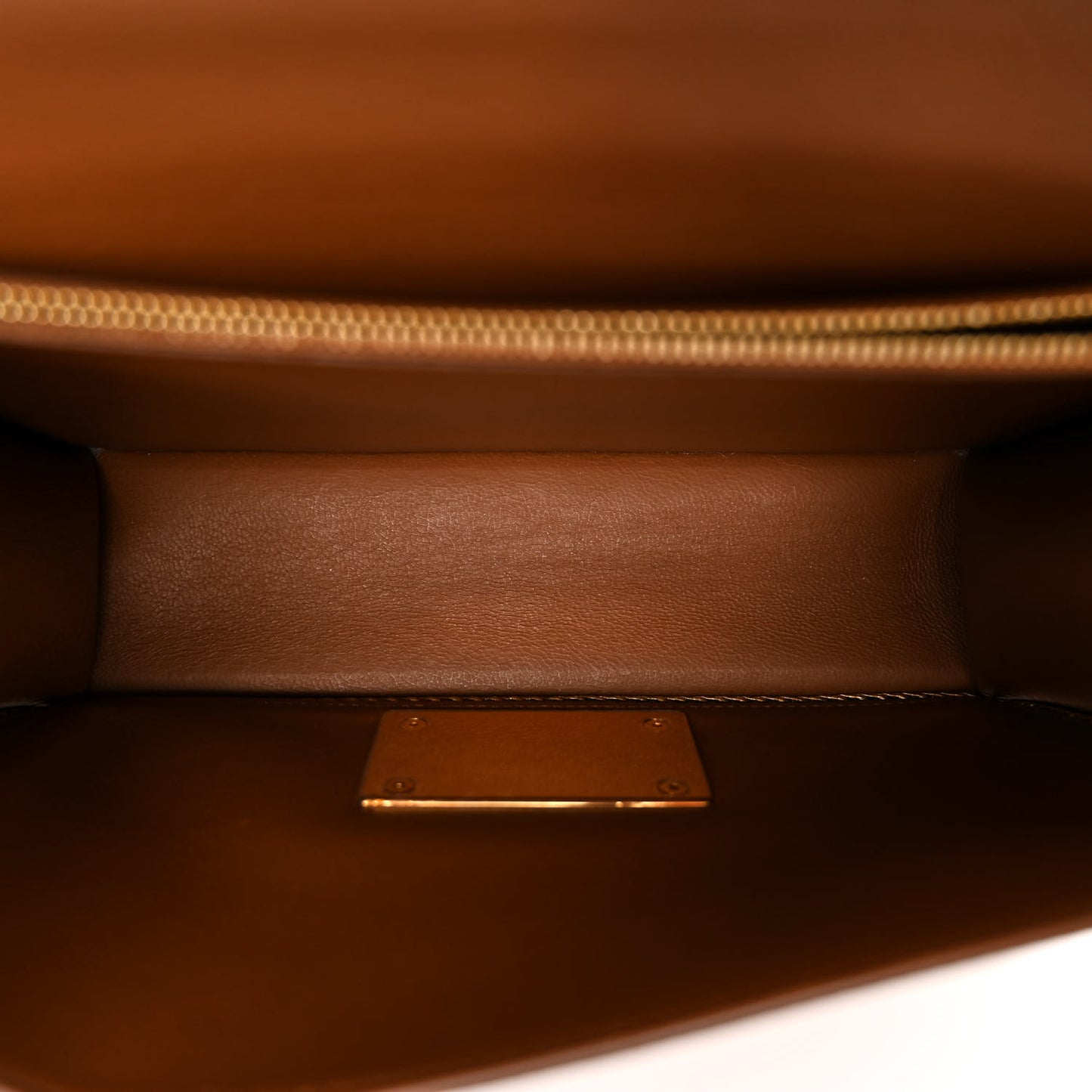 Smooth Calfskin Stitched Aileen Gancio Lock Shoulder Bag Brown
