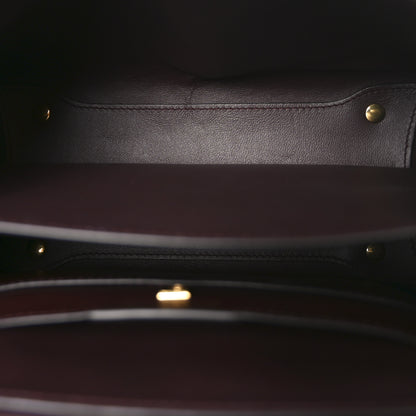 Salvatore Ferragamo Calfskin Canvas Margot Top Handle Satchel Burgundy 5 of 9