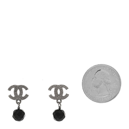 Chanel Ruthenium Bead CC Drop Earrings Black 2 of 5