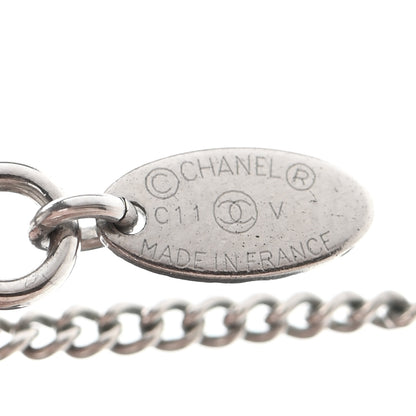 Chanel Crystal Timeless CC Necklace Silver 6 of 7