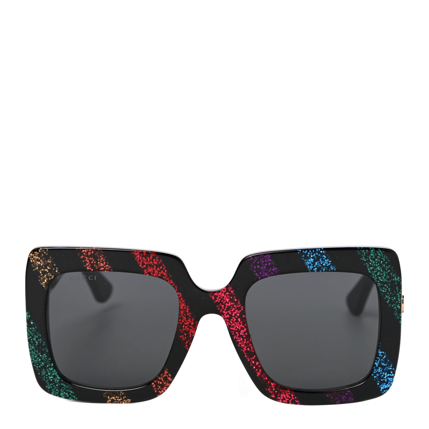 Acetate Oversize Stripe Sunglasses GG0328S Black Multi