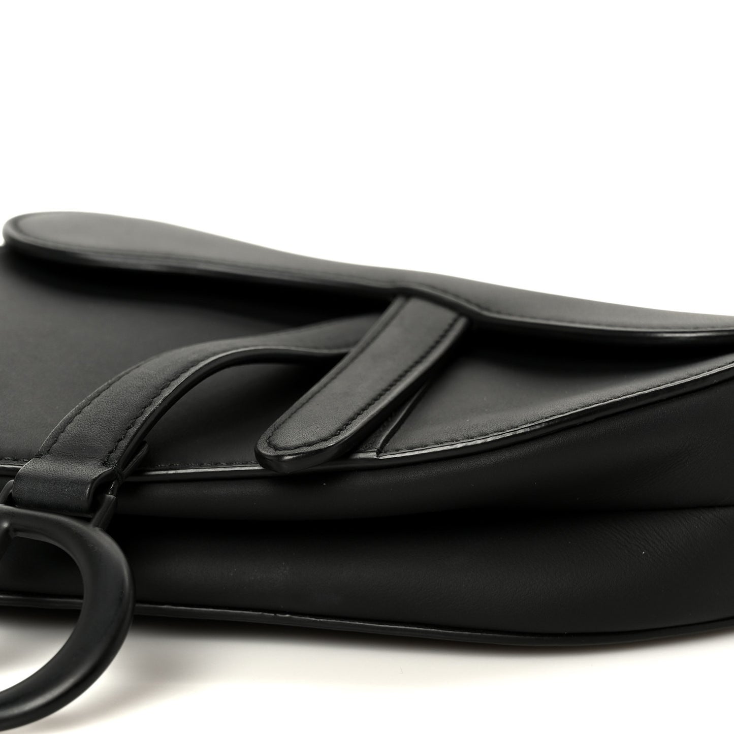 Ultra Matte Calfskin Mini Saddle Bag Black