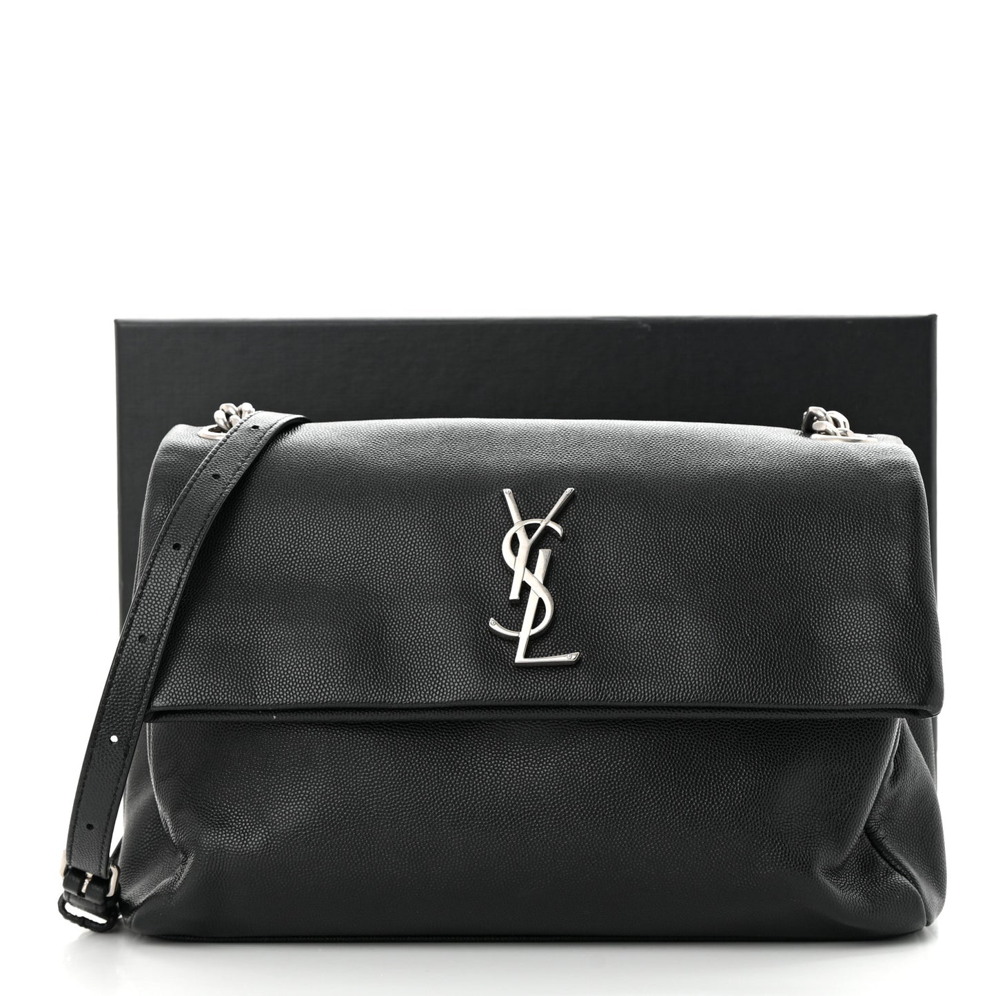Grain De Poudre Small West Hollywood Monogram Fold-Over Bag Black