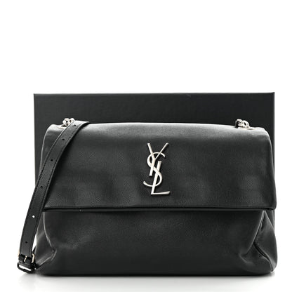 Saint Laurent Grain De Poudre Small West Hollywood Monogram Fold-Over Bag Black 12 of 12