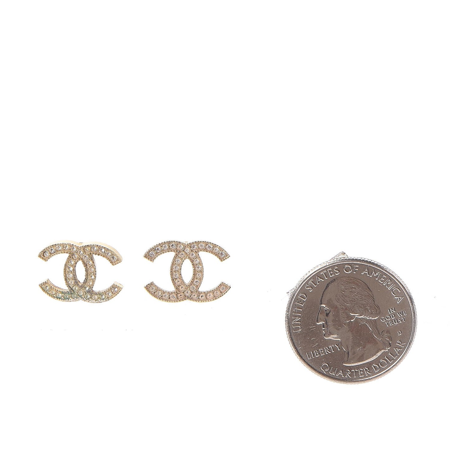 Crystal CC Earrings Gold