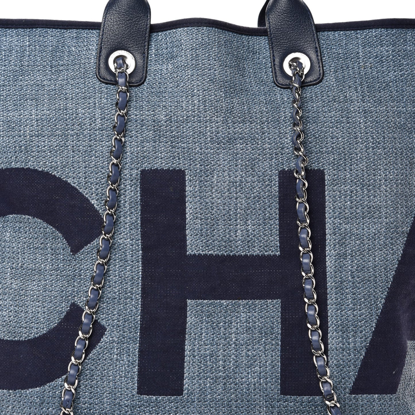 Canvas Large Shopping Tote Dark Blue