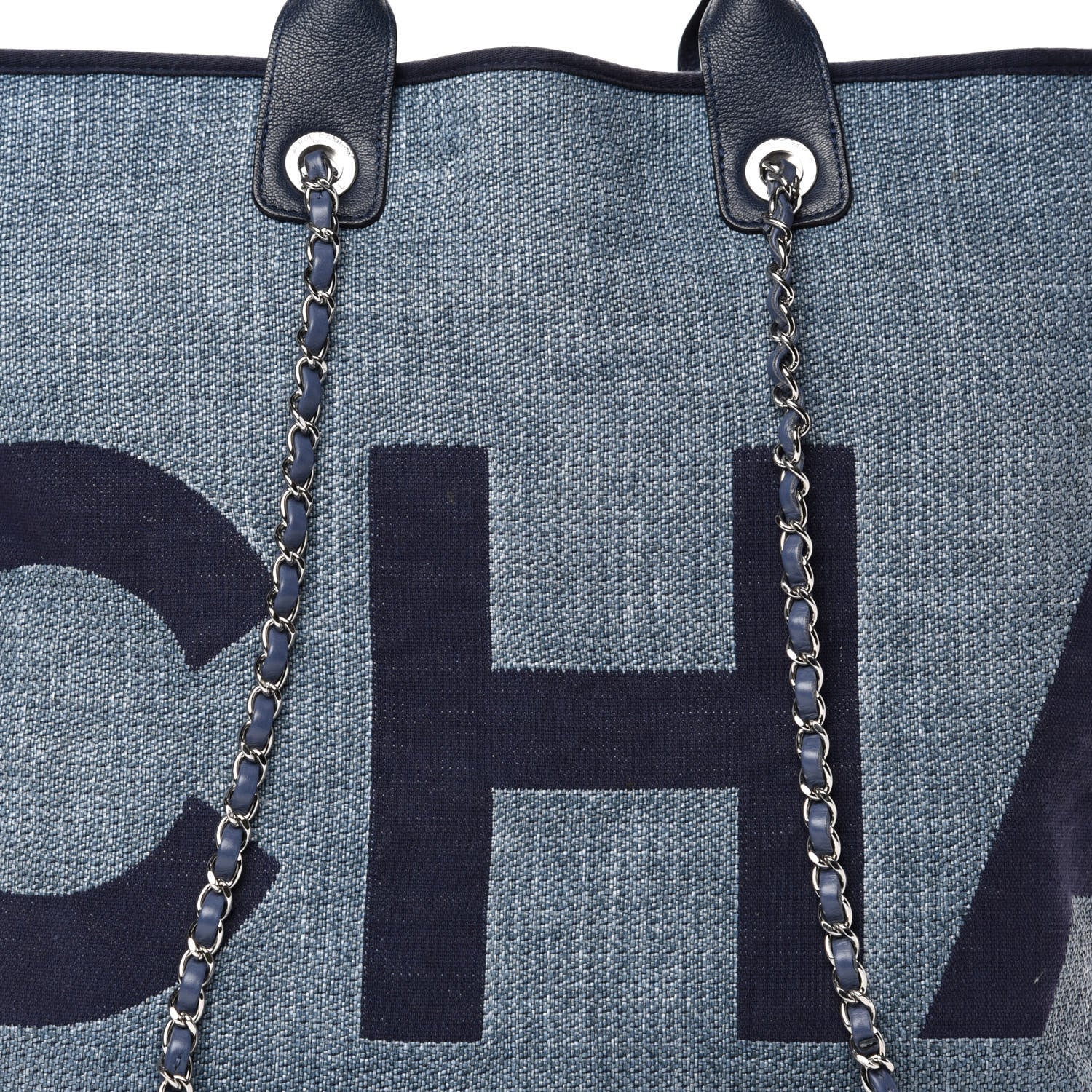 Chanel Canvas Large Shopping Tote Dark Blue 10 of 10