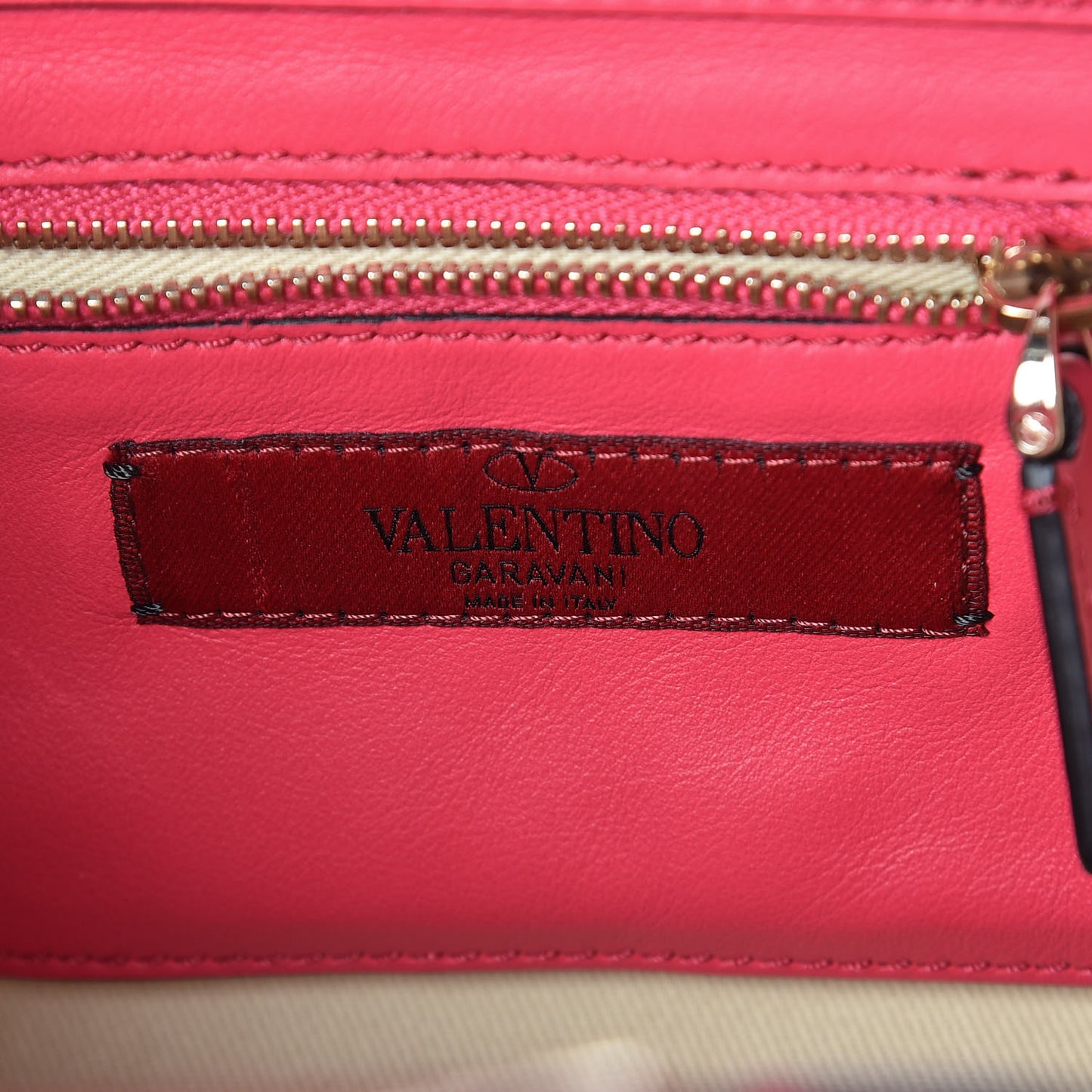 Vitello Mini Rockstud Tote Deep Rose