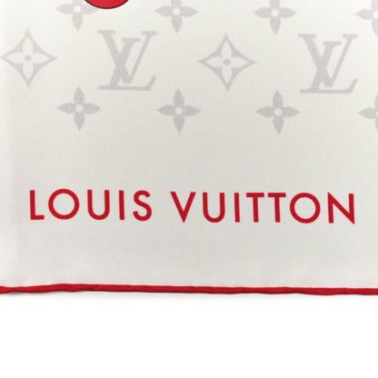 Louis Vuitton LV X TM Silk Monogram Cerises Square Scarf 90 White 2 of 4
