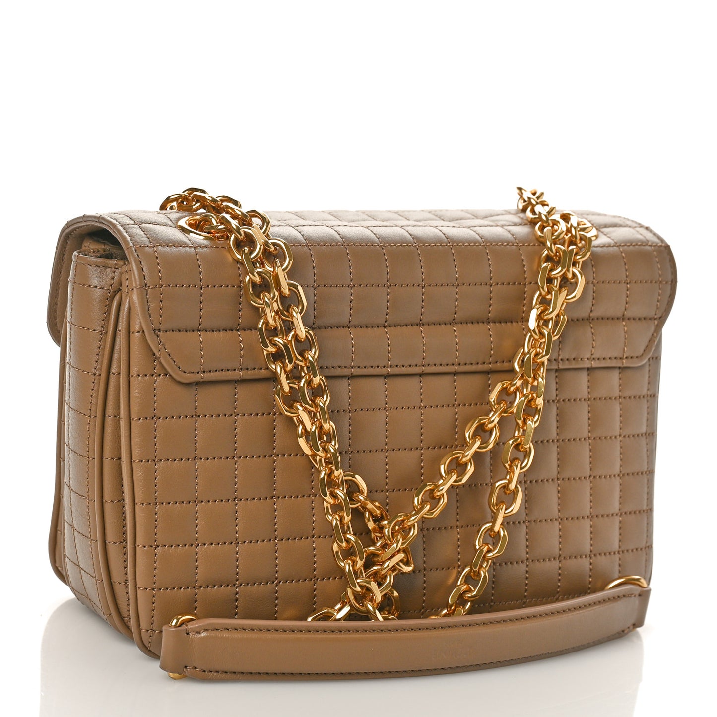 Calfskin Quilted Medium C Bag Beige