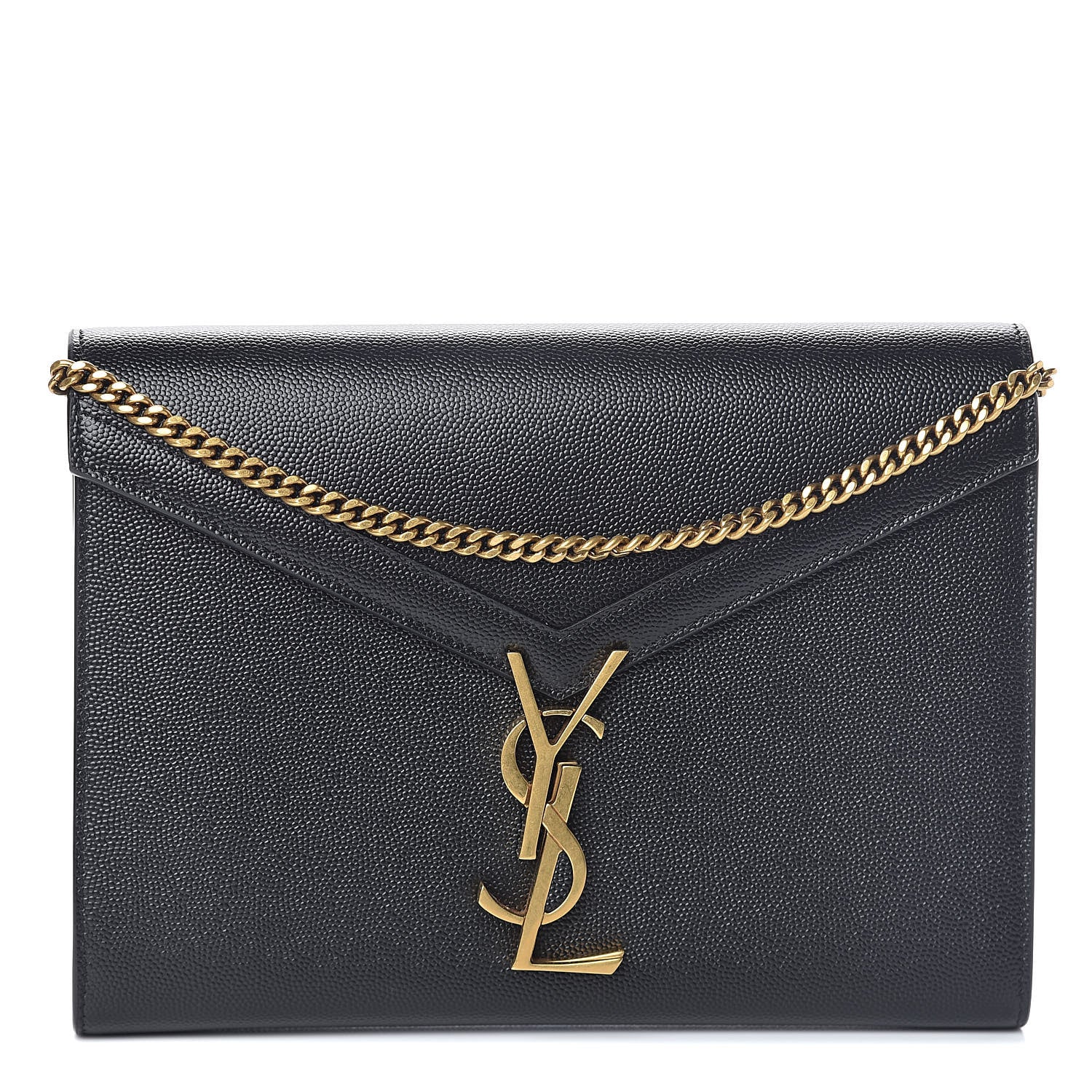 Saint Laurent Grain De Poudre Monogram Cassandra Chain Wallet Black Rouge Legion 1 of 10