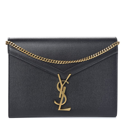 Saint Laurent Grain De Poudre Monogram Cassandra Chain Wallet Black Rouge Legion 1 of 10