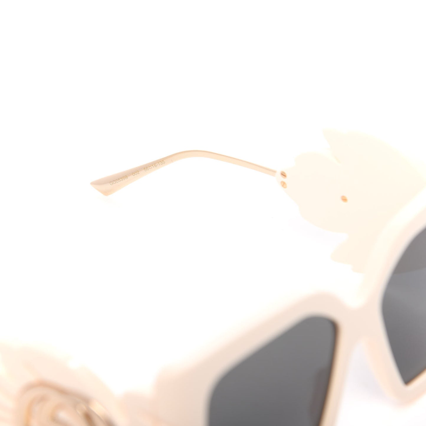 Acetate Square Frame Wing Sunglasses GG0535S White