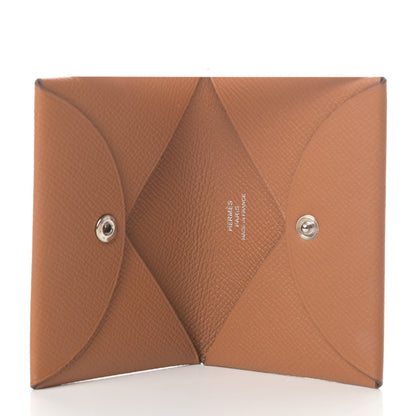 Hermes Epsom Calvi Card Case Gold 6 of 7