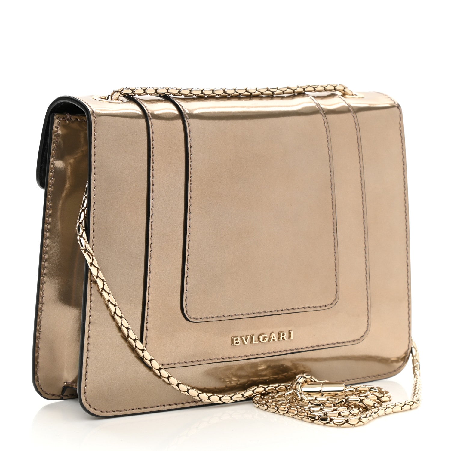 Bulgari Metallic Calfskin Serpenti Forever Crossbody Bag Bronze 4 of 8